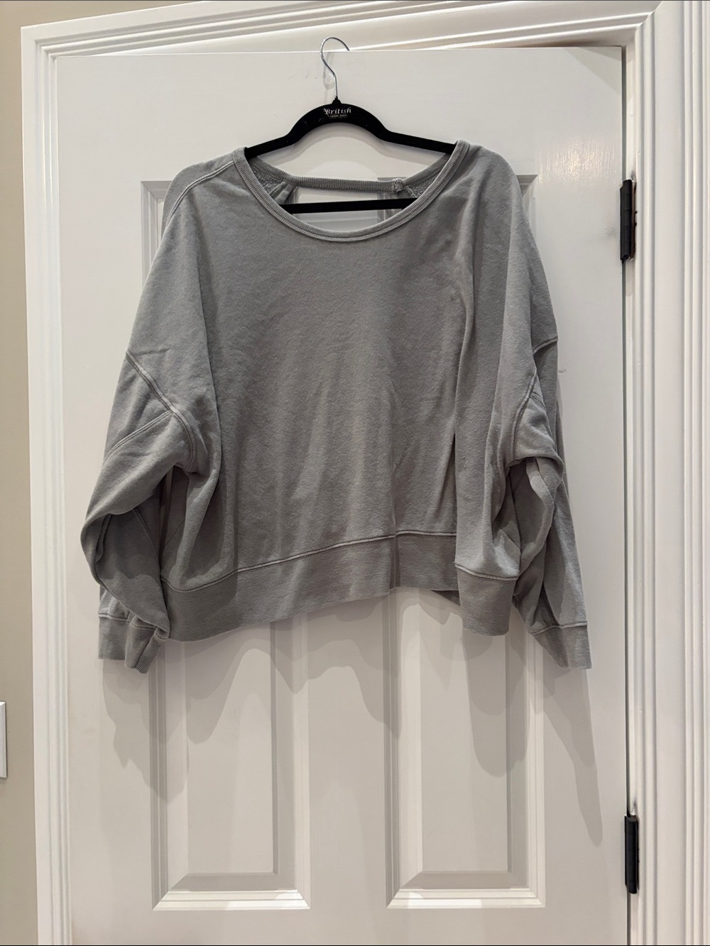 Ocean Drive Light Gray Boxy Pullover Sweatshirt